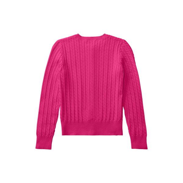 Accent Pink Mini-Cable Cotton Cardigan Girls 7-14 Years 3