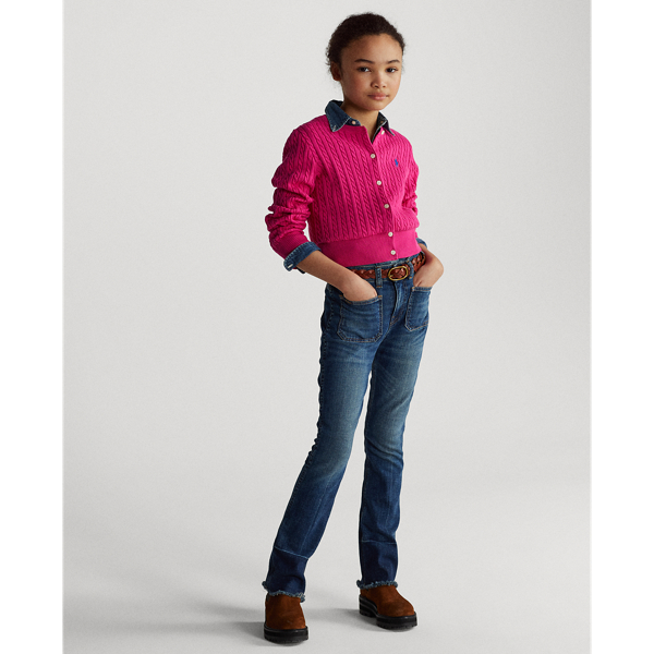 Accent Pink Mini-Cable Cotton Cardigan Girls 7-14 Years 4