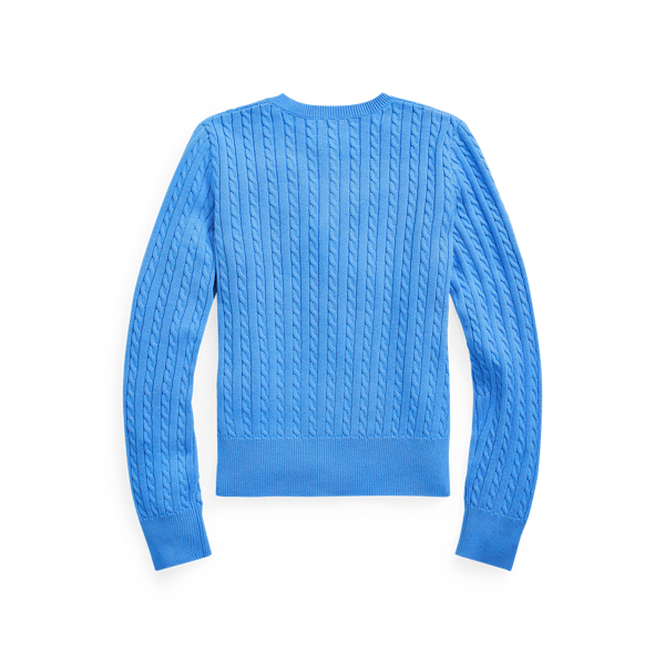 Colby Blue Mini-Cable Cotton Cardigan Girls 7-14 Years 2
