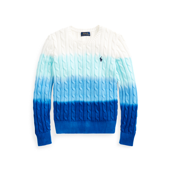 Dip-Dyed Cable-Knit Cotton Jumper