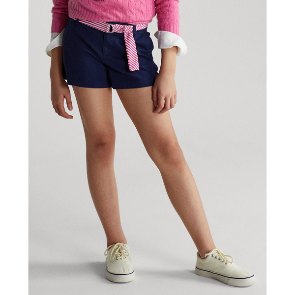 Newport Navy Belted Stretch Chino Short Girls 7-14 Years 4