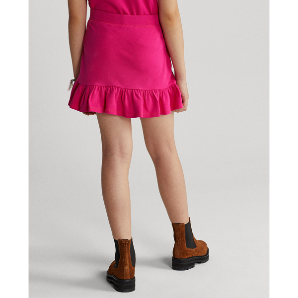 Accent Pink Ruffled Stretch Mesh Skort Girls 7-14 Years 5