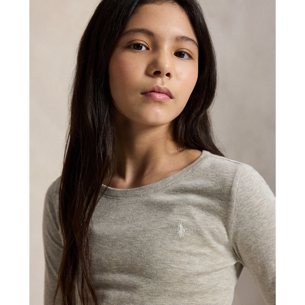 Andover Heather Cotton Jersey Long-Sleeve Tee Girls 7-16 5