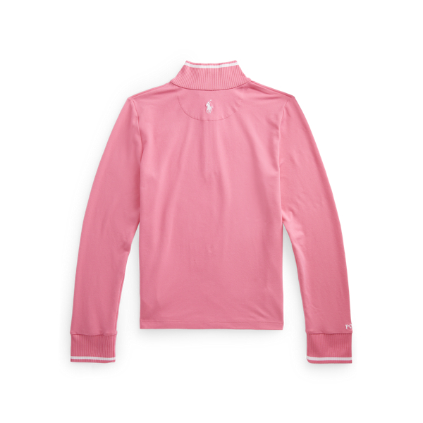 Lauren Pink Multi Performance Jersey Quarter-Zip Pullover Girls 7-16 2