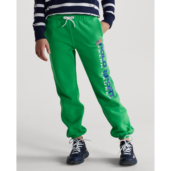 Blaze Field Lime/Navy Polo Sport Fleece Joggers Girls 7-14 Years 4