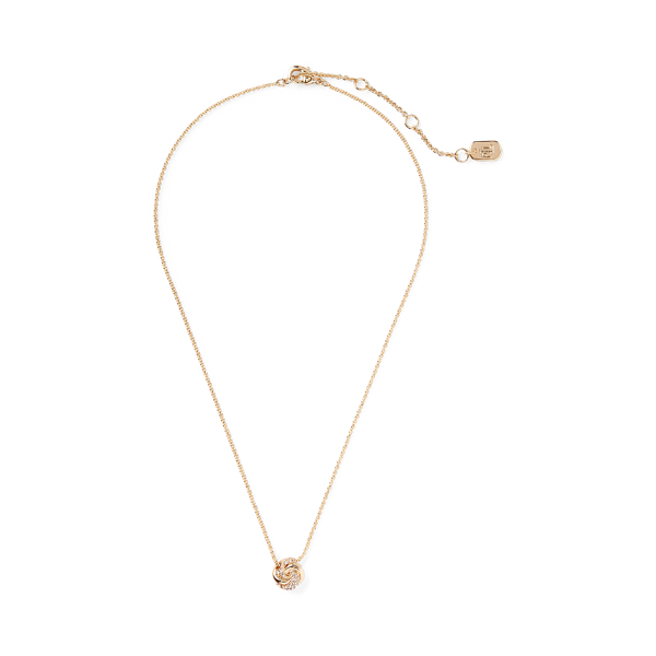 Gold-Tone Pave Knot Necklace