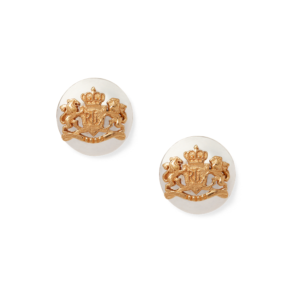 Boucles d'oreilles &eacute;cusson plaqu&eacute;es or