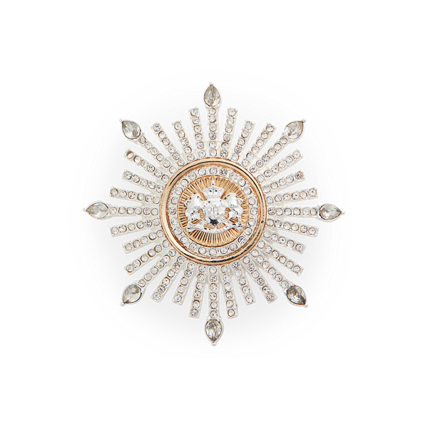 Broche de dos tonos con escudo soleil