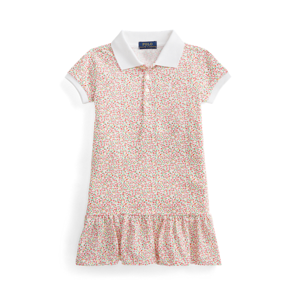 Floral Stretch Mesh Polo Dress