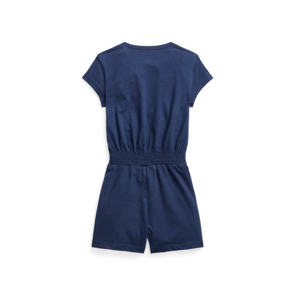 Newport Navy Smocked Cotton Jersey Playsuit Girls 1.5-6.5 Years 2