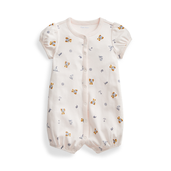 Combishort Polo Bear en interlock Baby Girl en 1
