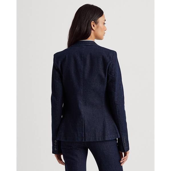 Rinse Wash Stretch Indigo Denim Jacket Lauren 5