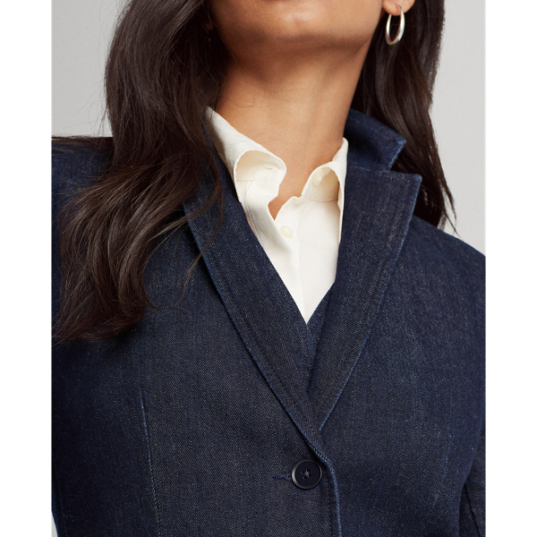Rinse Wash Stretch Indigo Denim Jacket Lauren 6