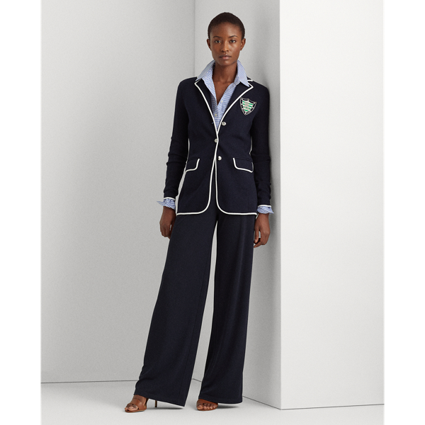 Refined Navy/White Bullion Combed Cotton Blazer Lauren 4