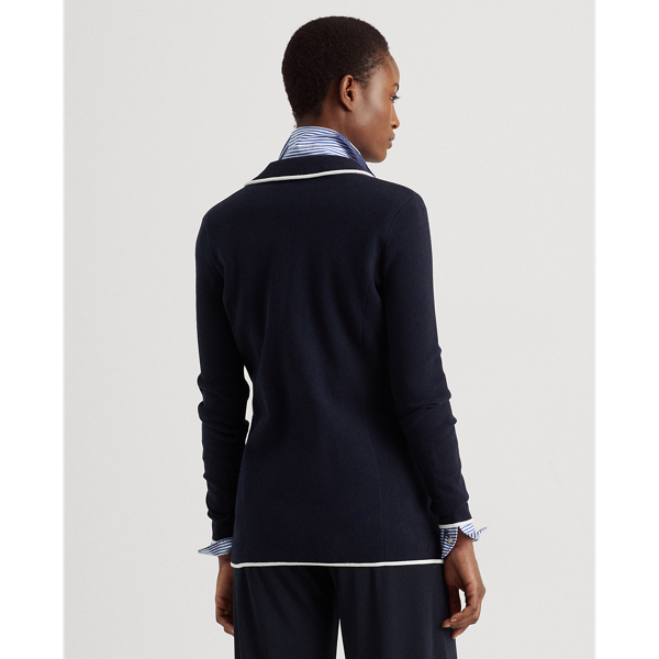 Refined Navy/White Bullion Combed Cotton Blazer Lauren 5