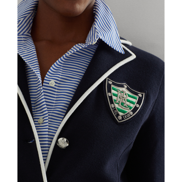 Refined Navy/White Bullion Combed Cotton Blazer Lauren 6