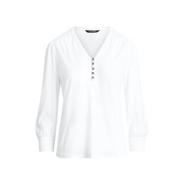 Bluse aus Baumwolljersey mit Puff&auml;rmeln Lauren in 1