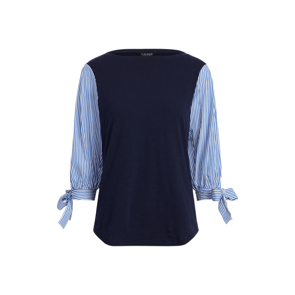 Two-Tone Slub Jersey Top Lauren 1