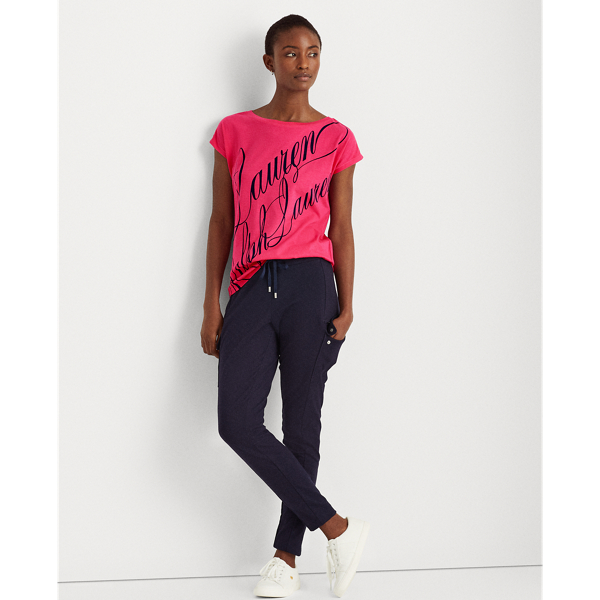 Nouveau Bright Pink Logo Boatneck Tee Lauren 4