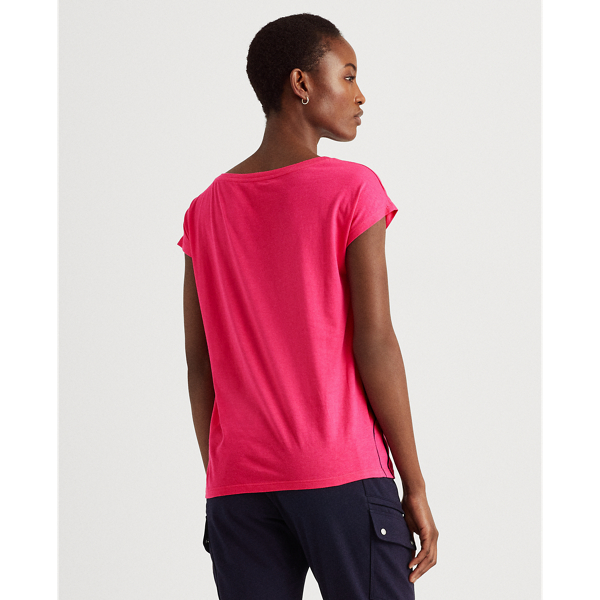 Nouveau Bright Pink Logo Boatneck Tee Lauren 5