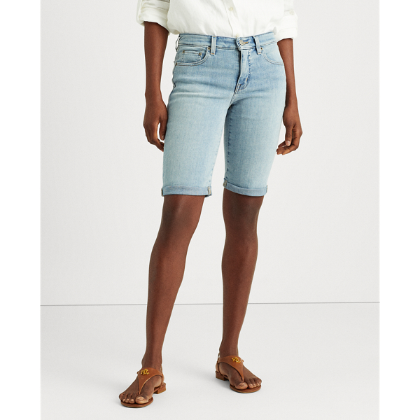 Cuffed Denim Bermuda Short