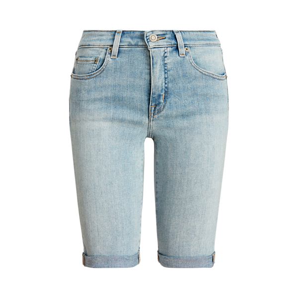 Sun Bleached Wash Cuffed Denim Bermuda Short Lauren 2