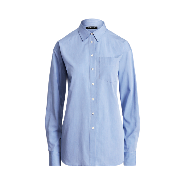Blue/White Multi Striped Cotton Shirt Lauren 2