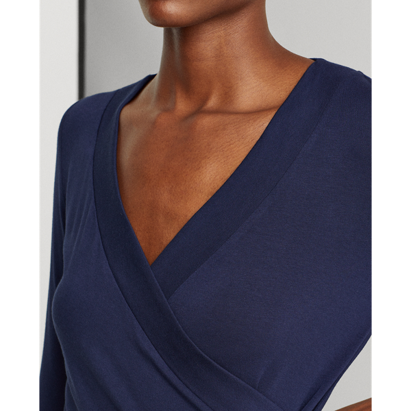 Refined Navy Surplice Jersey Top Lauren Petite 6