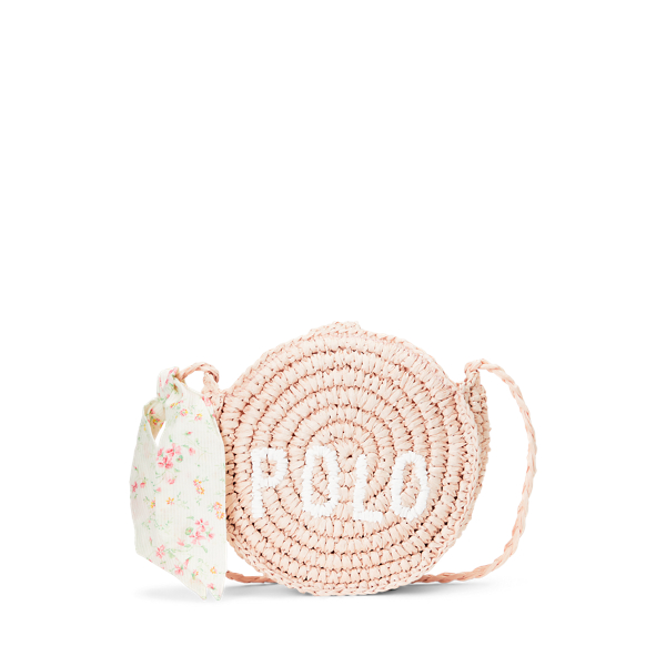 Logo Raffia Crossbody Bag
