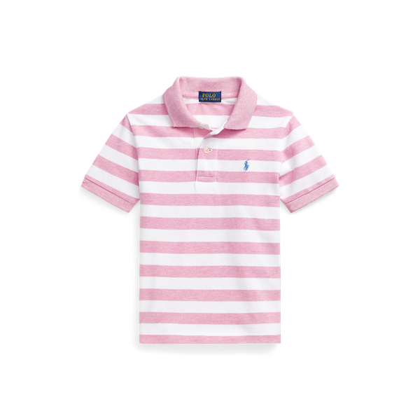 Striped Cotton Mesh Polo Shirt