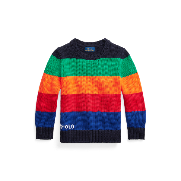 Striped Logo Cotton Sweater
