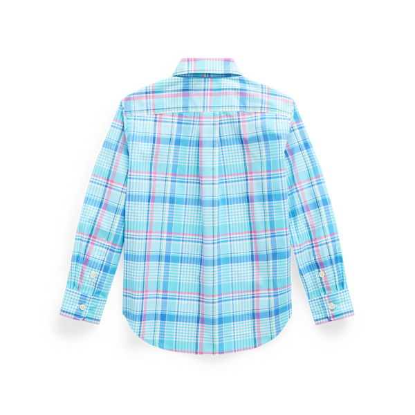 5125a Pink/Blue Multi Plaid Cotton Poplin Shirt Boys 2-7 2