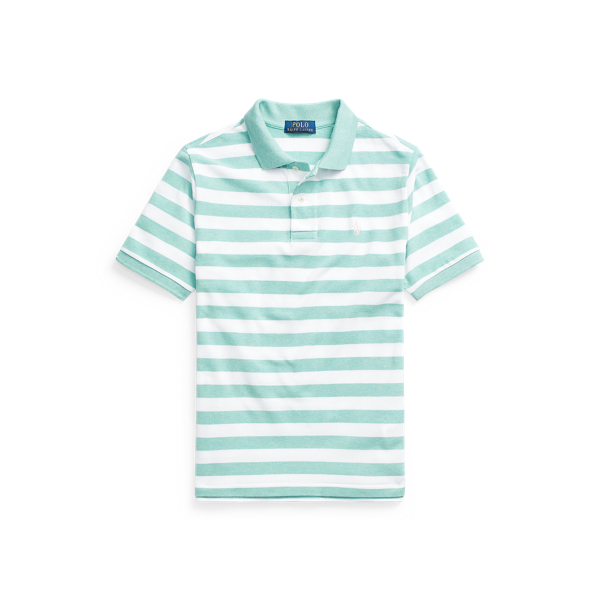 Striped Cotton Mesh Polo Shirt