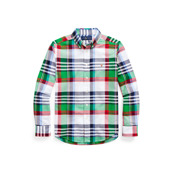 Plaid Cotton Oxford Shirt