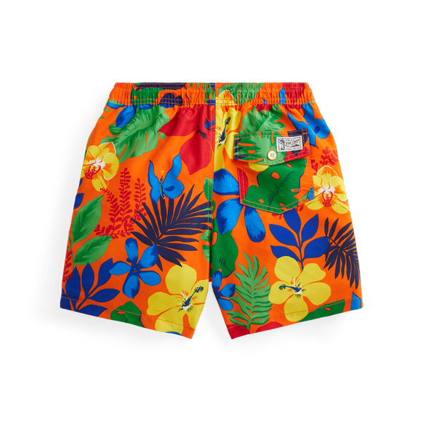 Orange Nautical Tropical Traveller Polo Bear Swim Trunk Boys 8-20 2