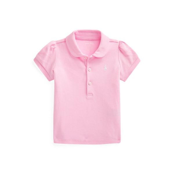 Puff-Sleeve Interlock Polo Shirt