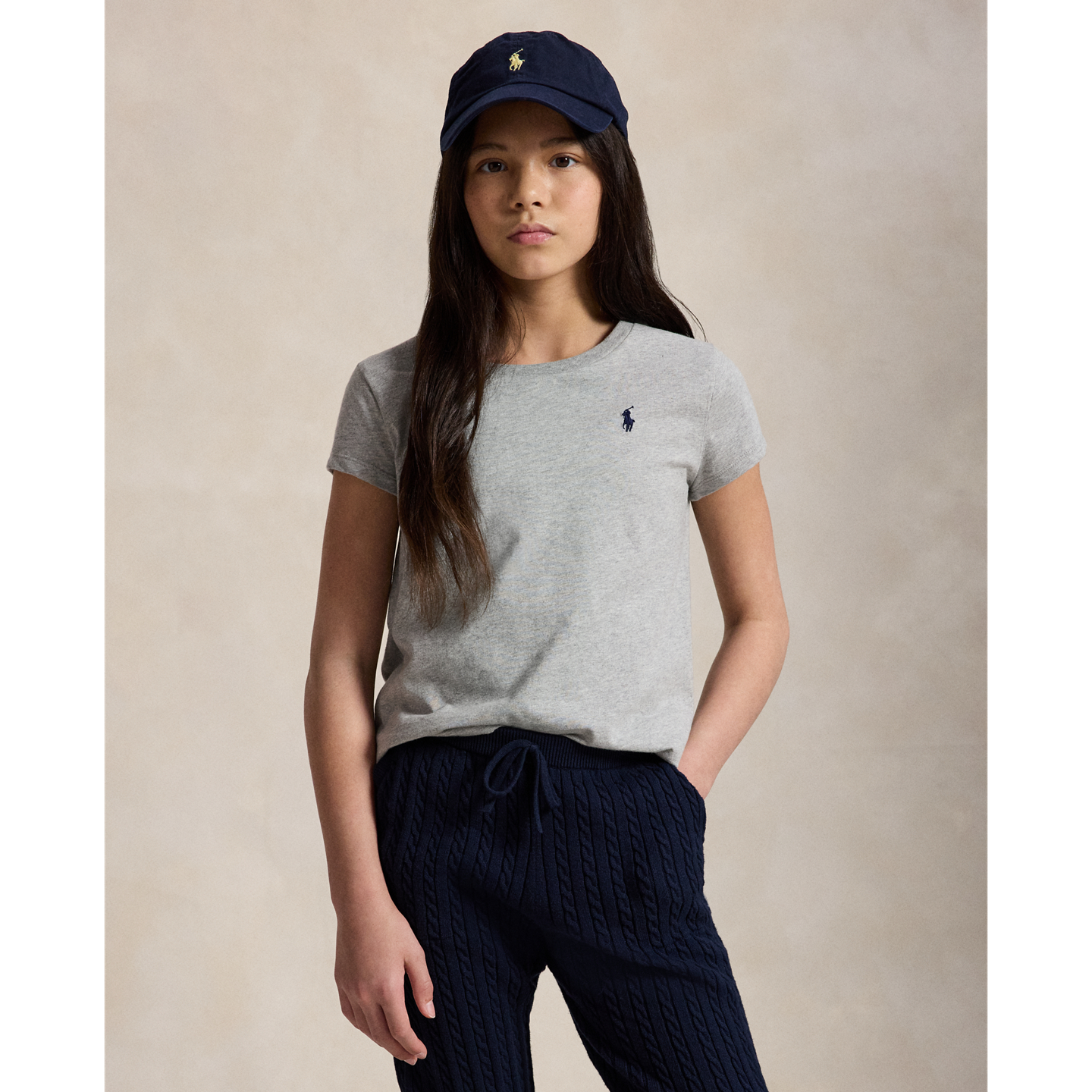 Детская футболка Ralph Lauren Cotton Jersey, цвет: Меланжевый — фото 4