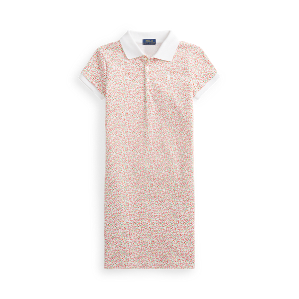 Floral Stretch Mesh Polo Dress