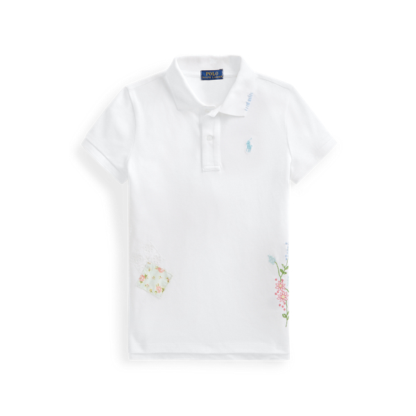 Floral Cotton Mesh Polo Shirt GIRLS 7-14 YEARS in 1