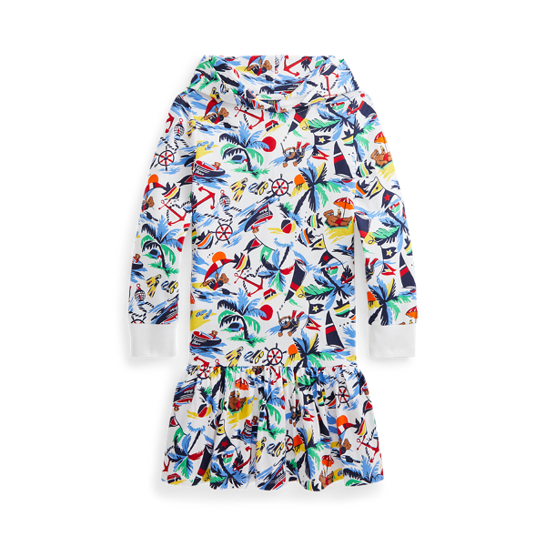 Polo Bear Hooded Cotton Jersey Dress GIRLS 7-14 YEARS 1