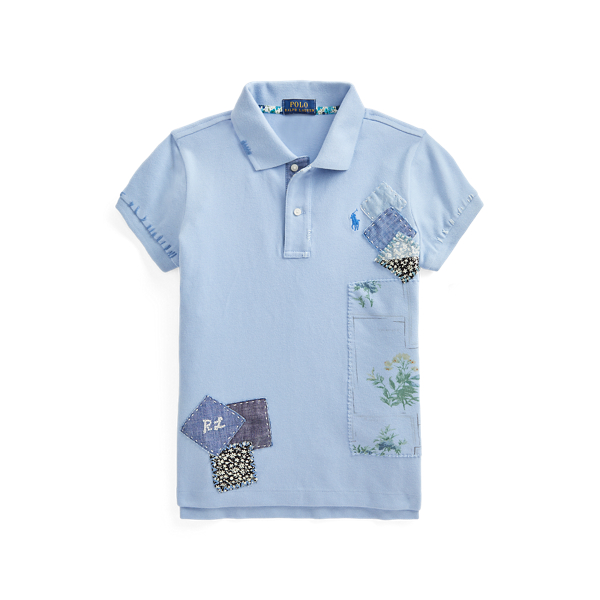 Patchwork Cotton Mesh Polo Shirt