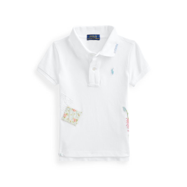 Floral Cotton Mesh Polo Shirt Girls 1.5-6.5 Years 1