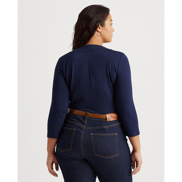 French Navy Surplice Jersey Top Lauren Woman 5