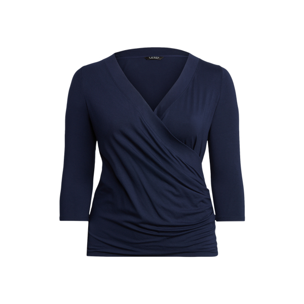 French Navy Surplice Jersey Top Lauren Woman 2