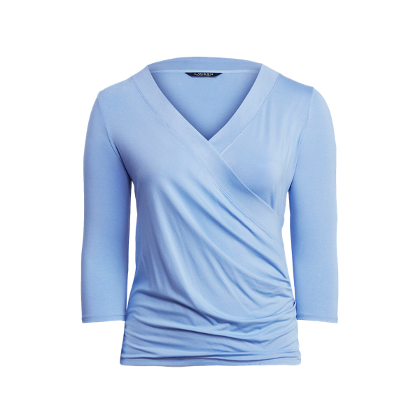 Jersey top met overslaghals Lauren Woman in 1