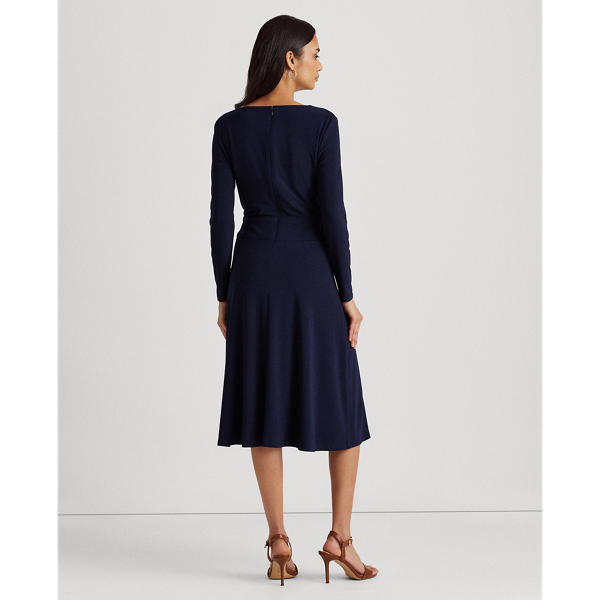 Lighthouse Navy Buckle-Trim Jersey Dress Lauren 5
