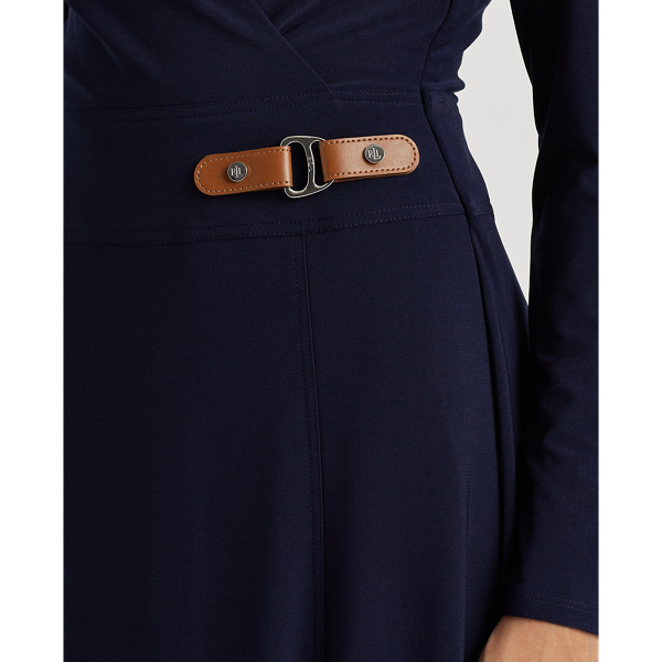 Lighthouse Navy Buckle-Trim Jersey Dress Lauren 6