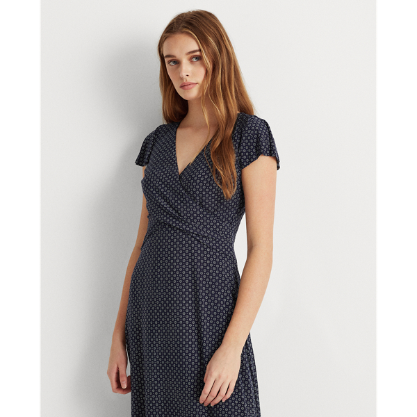 Lighthouse Navy/Colonial Print Jersey Dress Lauren 4