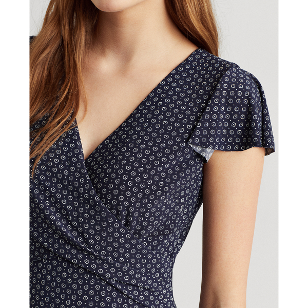 Lighthouse Navy/Colonial Print Jersey Dress Lauren 6