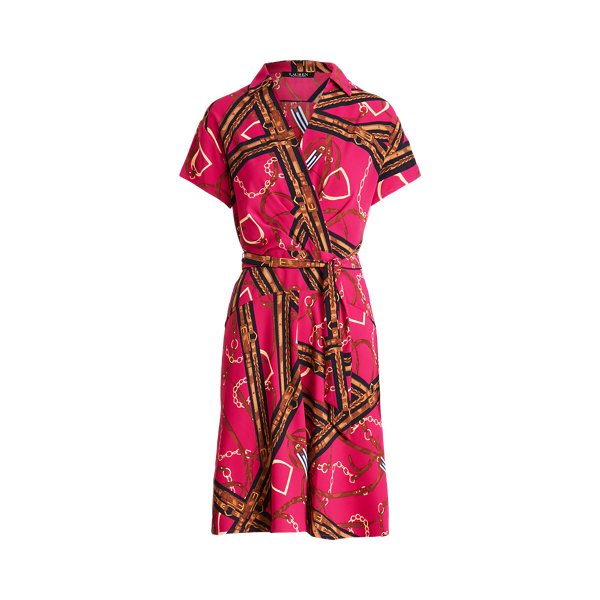 Print Belted Crepe Dress Lauren 1